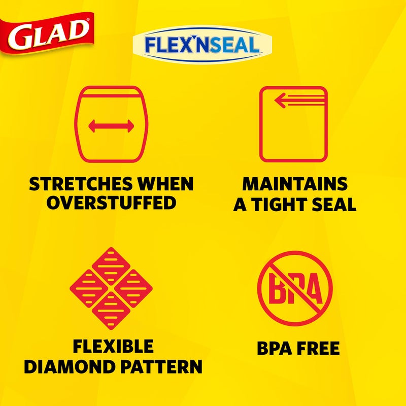 Glad Flex'N Seal Food Storage Plastic Bags, Sandwich, 100 Count, Pack of 4 (Package May Vary) - Image 2